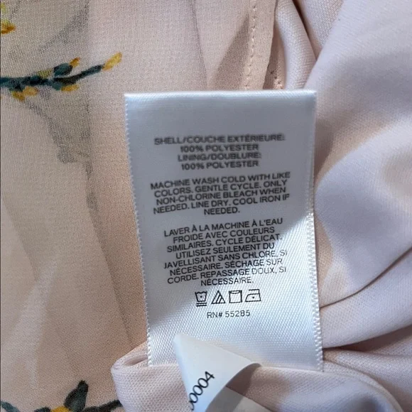 Express Baby Pink Mini Dress Tie Waist Flutter Sleeves Floral Keyhole Size S - Picture 6 of 6